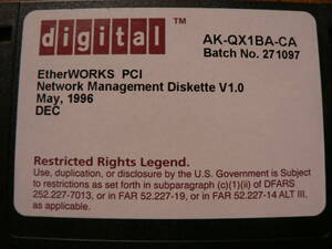 送料最安 94円 FDD01：digital AK-QX1BA-CA EtherWORKS PCI Network Management Doskette V1.0 May,1996