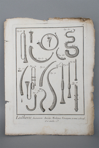 《フランスアンティーク》18世紀 楽器の版画①