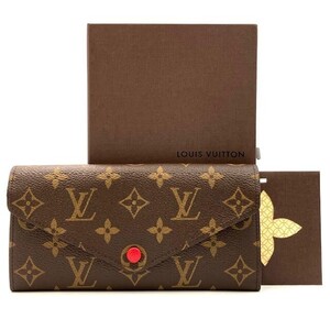 仙102【美品】Louis Vuitton M60139 モノグラム ポルトフォイユ ジョゼフィーヌ ルージュ 三つ折り 長財布 ルイヴィトン LV 箱付き レッド