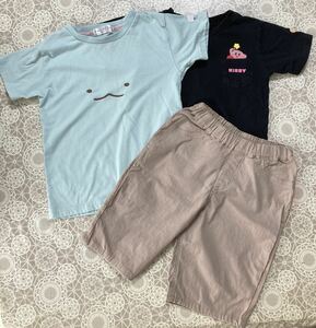 130子供服 3点セット　すみっコぐらし半袖Tシャツ ハーフパンツ