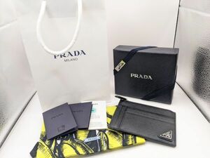 ほぼ未使用品 PRADA プラダ 小銭入れ カードケース 2MC067 財布 牛革 レザー 正規品 RFIDタグ（M8167）