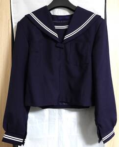 【1円スタート】 セーラー服 冬服 紺 白2本線 かぶり型 180A 上下セット コスプレ