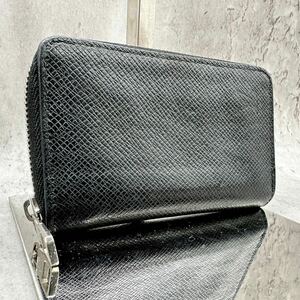 美品●LOUIS VUITTON ルイヴィトン タイガ 小銭入れ ジッピー ファスナー コインケース レザー 本革 M30511 黒 ブラック メンズ ビジネス