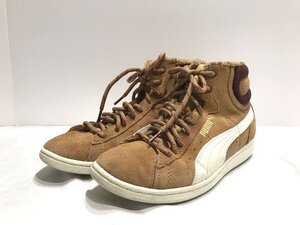 ■【YS-1】 プーマ PUMA ■ ハイカット スニーカー 23.5cm ■ 内側 ボア ブラウン 茶系【同梱可能商品】■D