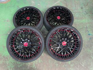 [中古] LEGZAS 19インチホイール + [新品] RADAR 225/35R19 2023年製 4本セット！ローダウンクラウン,マークX,プリウスα