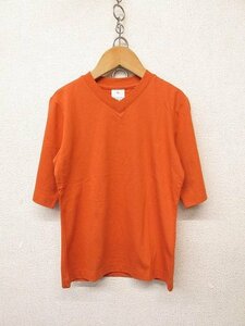 k6076：未使用！agnes b.アニエスベー 五分袖？半袖 Tシャツ xs カットソー 橙/オレンジ レディース/ジュニア 日本製：35