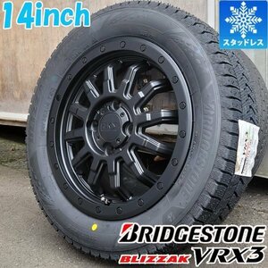 14インチ BRIDGESTONE BLIZZAK VRX3 155/65R14 国産 スタッドレスタイヤホイール4本セット サンバー ピクシス トラック アクティ NVAN