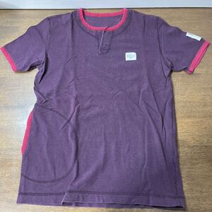 PAPAS パパス Tシャツ 紫 パープル ポケット付き Sサイズ 半袖 メンズ トップス ※ネコポス発送可 (△