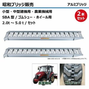 5.0t 2本セット 有効幅400 全長3620 SBA-360-40-5.0 ツメ形状 昭和ブリッジ アルミブリッジ ラダー はしご 建機 農機 トラクター