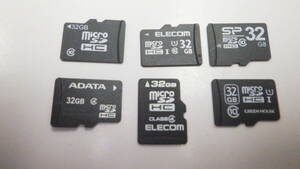 新入荷　ELECOMなど　microSDHCカード 32GB　6枚セット　中古動作品