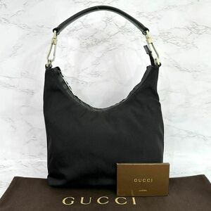 グッチ GUCCI ワンショルダーバッグ ハンドバッグ ブラック ナイロン g00393