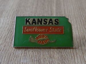 古いピンバッジ：KANSAS ひまわり その他 ピンズ #J