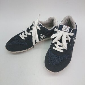 ◇ le coq sportif ルコックスポルティフ ロゴ ワンポイント シンプル 軽量 スニーカー サイズ23.0 ネイビー レディース E