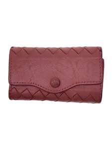 BOTTEGA VENETA◆キーケース/レザー/ピンク/編み込み/レディース/スナップボタン/MADE IN ITALY/