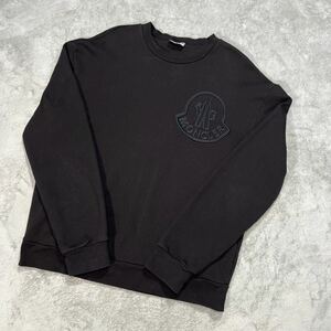 1円　美品　MONCLER モンクレール　マグリア　長袖　スウェットトレーナー　Lサイズ ブラック ビッグロゴ刺繍　7306