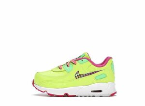 Nike TD Air Max 90 Leather "Volt/Fire Pink" 16cm CW5798-700