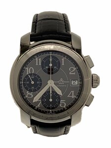 BAUME&MERCIER◆自動巻腕時計/アナログ/レザー/GRY/BLK/社外ベルト 20240915日差+1