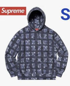 ★Supreme/シュプリーム 20AW Blocks Hoded Sweatshirt パーカ　総柄　コットン　ネイビー　S