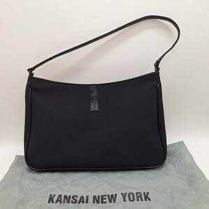 カンサイ ニューヨーク バッグ ショルダーバッグ KANSAI NEW YORK ブラック 黒 ナイロン 山本寛斎 美品 【3779】