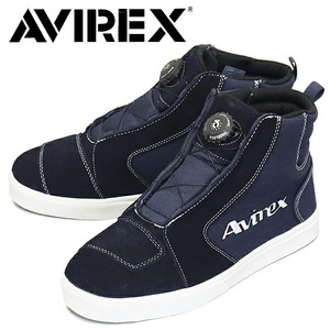 AVIREX (アヴィレックス) AV1969 WOODSTOCK ウッドストック ウォータープルーフバイカーシューズ NAVYxNAVY US6-約24.0cm