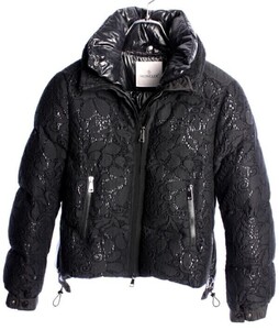 21AW　モンクレール レース×ナイロン ダウン ジャケット　ブラック　レディース　MONCLER　国内正規品　#B4