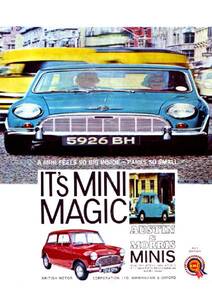 ◆1963年の自動車広告　ミニ　　オースチン＆モ－リス　MINI