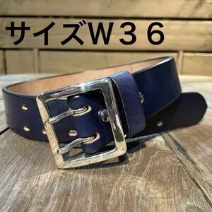 【中古品ベルト】JUNKY CLASSICS ORIGINALS UKサドルレザー45mm DOUBLE PIN BELT (NEW NAVY)