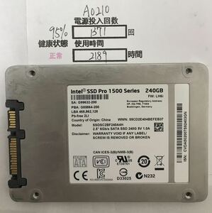 A0210/中古品/SSD/2.5/intel/240GB/動作確認済み/返品返金対応/納品書発行可(商品説明文ご確認下さい)