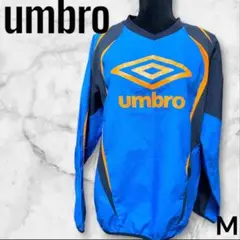 【umbro】 M トレーニングウェア ロゴ　長袖 ブルー オレンジ