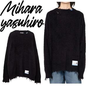 【定価6.2万】MIHARA YASUHIRO コットン ニット ブラック 48