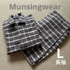 Munsingwear メンズ　長袖パジャマ　赤＆グレー系　size L