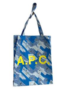 A.P.C. (アーペーセー) Tote Lou BLEU トートバッグ コットン COFBY M61442 IAA ブルー 水色系 ウィメンズ/004