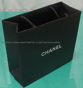 281/CHANEL シャネル 紙袋 手提げ袋 ショップ ペーパーバッグ ショッパー/19×22×D9㎝/ブラック/外両面 ホワイトロゴカラー/未使用