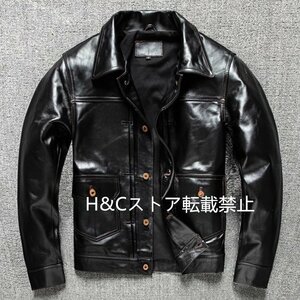 メンズ 革ジャン 最上級 馬革 レザージャケット バイクウエア オートバイ ライダース ブルゾン 本革 S~5XL