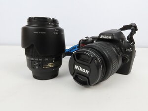 長M063/Nikon D40 レンズ 2セット バッテリー無 動作未確認/55-200㎜ 1:4-5.6G/18-55㎜ 1:3.5-5.6GII/1円～