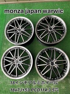 【未使用キズあり】monza Japan warwic 18インチ アルミホイール 18×7J＋53 PCD114.3 5穴