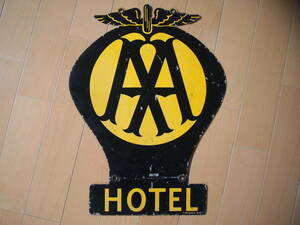 イギリス１９５０年代オリジナル、AA (Automobile Association) Hotel 両面サイン