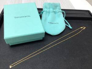 9086■TIFFANY＆Co ティファニー バイザヤード1Pダイヤモンドネックレス AU750 重量約1.9ｇ ゴールド ジュエリー アクセサリー