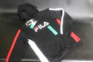 FILA フィラ ジュニア フリース パーカー ブラック サイズL 裏起毛★送料600円★