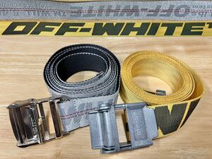 ●送料無料●OFF-WHITE ベルト メンズベルト Industrial Belt イエロー系 シルバー系 2本セット ブランド ストリート