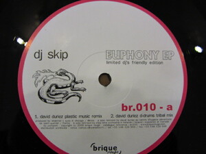 12inch DJ SKIP / Euphony EP / Chicago House / David Duriez Step Time Orchestra remix / 5枚以上で送料無料