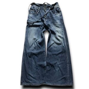 Japanese Label 00s Baggy Flared Denim Pants Archive ifsixwasnine lgb l.g.b. 14th addiction kmrii goa obelisk アーカイブ デニム