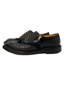 Tricker’s◆ウィングチップ/ドレスシューズ/UK7.5/BLK/レザー/ハラコ/M5633//