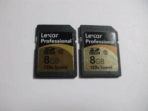  2枚セット　8GB　SDHCカード　Lexar　professional　133x speed　class10　フォーマット済み　SDカード　メモリーカード