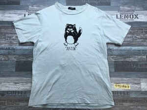 BEAMS HEART ビームスハート レディース JUSTIN フロッキープリント 半袖Tシャツ L ミント