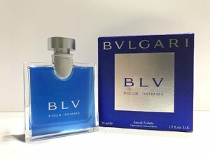 ■【YS-1】 美品 香水 ■ ブルガリ BVLGARI ■ ブルガリ ブルー プールオム EDT 50ml ■ 残量多 箱有 メンズ 【同梱可能商品】■D
