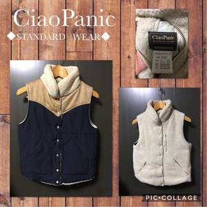 ◆CiaoPanic ◆STANDARD WEAR◆チャオパニック 中綿ベスト リバーシブル フルボタン 厚手 冬物 FREE 価格8190円　美品訳ありS 送料無料