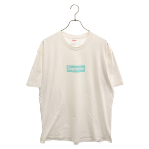 SUPREME シュプリーム×TIFFANY&Co. ティファニー 21AW Box Logo Tee ボックスロゴクルーネック半袖Tシャツ ホワイト