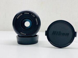 【動作未確認品】NIKON ニコン NIKKOR 35㎜ 1:2.8 786676 カメラレンズ 光学機器 一眼カメラ 本体小傷あり 現状品 前後カバー付き