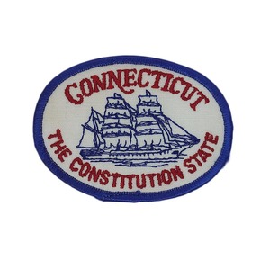 帆船 ビンテージ ワッペン レトロ パッチ アメリカ CONNECTICUT THE CONSTITUT ION STATE #9052
